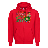 Red deer santa please bring me tea Zipper Hoodie - MaliasSmallBusiness