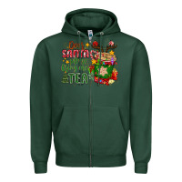 Sports Green deer santa please bring me tea Zipper Hoodie - MaliasSmallBusiness