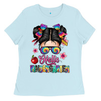 Baby Blue hello kindergarten Ladies Tee - texasbilliewilder
