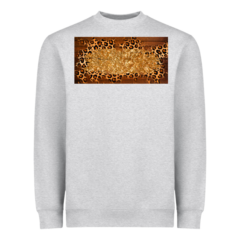 Wooden Leopard Glitter  License Plate Template Heavyweight Sweatshirt by BarkalooDesign | Teevron