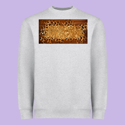 Wooden Leopard Glitter  License Plate Template Heavyweight Sweatshirt Designed By Barkaloodesign