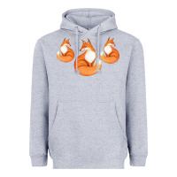 Heather Grey Three Little Foxes IN Fox Family I Gift Heavyweight Hoodie - Bettercallsaul