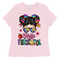 Bubblegum Pink hello preschool kid Ladies Tee - texasbilliewilder