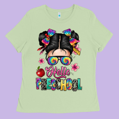 Hello Preschool Kid Ladies Tee Designed By Texasbilliewilder