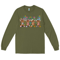 Army Green easter day baby highland cow Long Sleeve Tee - MaliasSmallBusiness