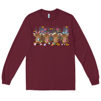 Burgundy easter day baby highland cow Long Sleeve Tee - MaliasSmallBusiness