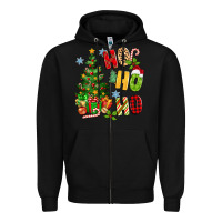 Black ho ho ho christmas Zipper Hoodie - MaliasSmallBusiness