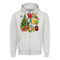 Dove Grey ho ho ho christmas Zipper Hoodie - MaliasSmallBusiness