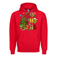 Red ho ho ho christmas Zipper Hoodie - MaliasSmallBusiness