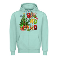 Seafoam ho ho ho christmas Zipper Hoodie - MaliasSmallBusiness