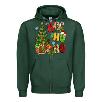 Sports Green ho ho ho christmas Zipper Hoodie - MaliasSmallBusiness
