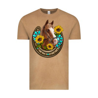 Vintage Camel western horseshoe horse sunflowers gemstone Vintage Tee - Artiststas