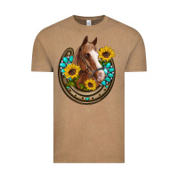Vintage Coffee western horseshoe horse sunflowers gemstone Vintage Tee - Artiststas