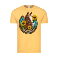 Vintage Mustard western horseshoe horse sunflowers gemstone Vintage Tee - Artiststas