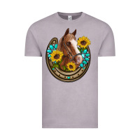 Vintage Zinc western horseshoe horse sunflowers gemstone Vintage Tee - Artiststas