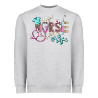 Heather Grey nurse life Heavyweight Sweatshirt - BarkalooDesign