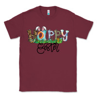 Burgundy Happy Easter Classic Tee - CowhideDigitalArt