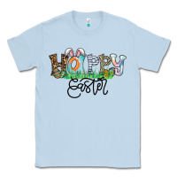 Dusty Blue Happy Easter Classic Tee - CowhideDigitalArt