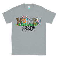 Heather Grey Happy Easter Classic Tee - CowhideDigitalArt