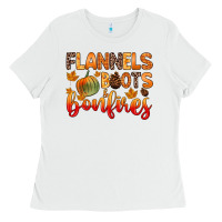 White flannels boots and bonfires Ladies Tee - Zillion Design Studio