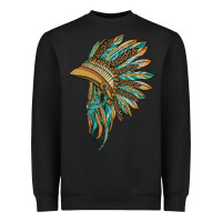 Black indian leopard headdress blue Heavyweight Sweatshirt - BarkalooDesign