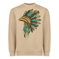Mushroom indian leopard headdress blue Heavyweight Sweatshirt - BarkalooDesign