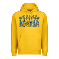 Lemon Western Blessed Mama with Leopard and Sunflower Premium Hoodie - texasbilliewilder