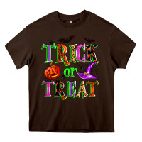 Chocolate Brown trick or treat Heavy Core Tee - Zillion Design Studio