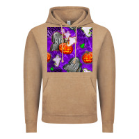 Vintage Coffee tombstone and ghosts seamless paternal Vintage Hoodie - BundleAndBundleShop