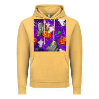 Vintage Mustard tombstone and ghosts seamless paternal Vintage Hoodie - BundleAndBundleShop