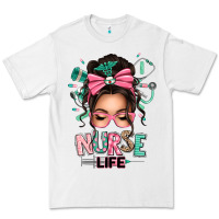 White afro messy bun nurse life Premium Tee - texasbilliewilder