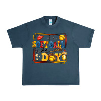 Midnight Navy its a softball kinda day Urban Heavy Tee - AdoDesignShop
