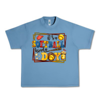 Pebble Blue its a softball kinda day Urban Heavy Tee - AdoDesignShop