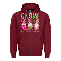 Burgundy gnome for the holidays Zipper Hoodie - MaliasSmallBusiness