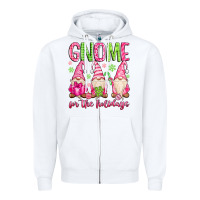 White gnome for the holidays Zipper Hoodie - MaliasSmallBusiness