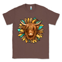 Chestnut highland cow turquoise sunflower Classic Tee - Jasminsmagicworld