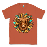 Copper highland cow turquoise sunflower Classic Tee - Jasminsmagicworld