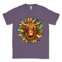 Lavender highland cow turquoise sunflower Classic Tee - Jasminsmagicworld