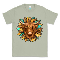 Matcha highland cow turquoise sunflower Classic Tee - Jasminsmagicworld