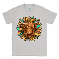 Moon Dust highland cow turquoise sunflower Classic Tee - Jasminsmagicworld