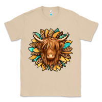 Mushroom highland cow turquoise sunflower Classic Tee - Jasminsmagicworld