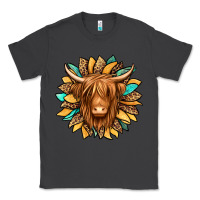 Smoke highland cow turquoise sunflower Classic Tee - Jasminsmagicworld