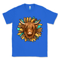 True Royal highland cow turquoise sunflower Classic Tee - Jasminsmagicworld