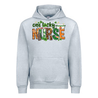 Heather Grey One lucky Nurse with elements St. Patricks Day Urban Hoodie - HowdyJamesFarm