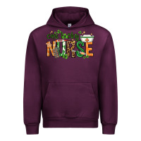 Mauve Wine One lucky Nurse with elements St. Patricks Day Urban Hoodie - HowdyJamesFarm