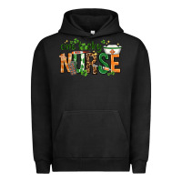 Pigment Black One lucky Nurse with elements St. Patricks Day Urban Hoodie - HowdyJamesFarm