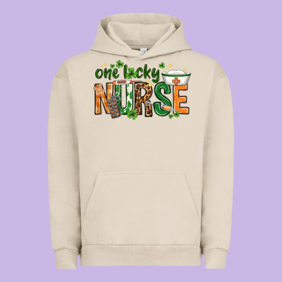 One Lucky Nurse With Elements St. Patricks Day Urban Hoodie Designed By Howdyjamesfarm