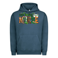 Pigment Midnight Navy One lucky Nurse with elements St. Patricks Day Urban Hoodie - HowdyJamesFarm