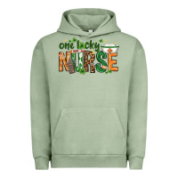 Pigment Oil Green One lucky Nurse with elements St. Patricks Day Urban Hoodie - HowdyJamesFarm