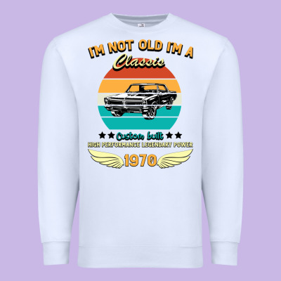 Vintage 50th Birthday I'm Not Old I'm A Classic Born In 1970 Premium Sweatshirt Designed By Bettercallsaul